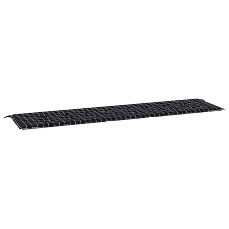 vidaXL Tuinbankkussen ruitpatroon 200x50x4 cm stof zwart afbeelding2 - 1