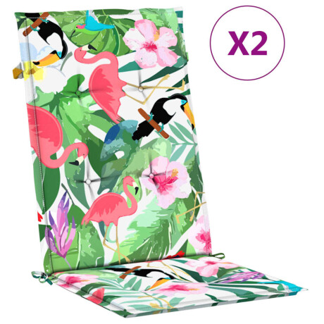 vidaXL Tuinstoelkussens 2 st 120x50x3 cm stof meerkleurig afbeelding2 - 1