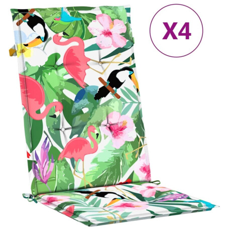 vidaXL Stoelkussens 4 st hoge rug stof meerkleurig afbeelding2 - 1