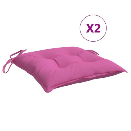 vidaXL Stoelkussens 6 st 40x40x7 cm stof roze afbeelding2 - 1