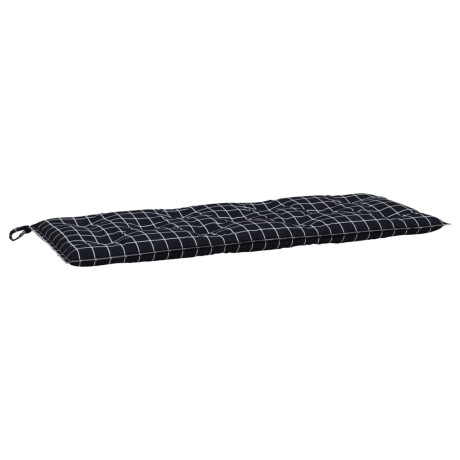 vidaXL Tuinbankkussen ruitpatroon 120x50x7 cm stof zwart afbeelding2 - 1