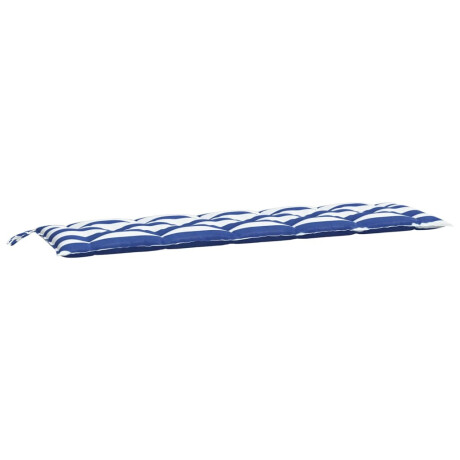 vidaXL Bankkussen gestreept 180x50x7 cm stof gestreept wit en blauw afbeelding2 - 1