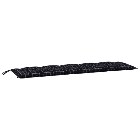 vidaXL Tuinbankkussen 180x50x7 cm oxford stof ruitpatroon zwart afbeelding2 - 1