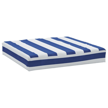vidaXL Palletkussen gestreept 60x60x8 cm oxford stof blauw en wit afbeelding2 - 1
