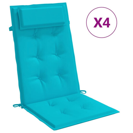 vidaXL Stoelkussens 4 st hoge rug oxford stof turquoise afbeelding2 - 1