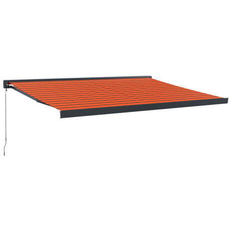 vidaXL Luifel uittrekbaar 4,5x3 m stof en aluminium oranje en bruin afbeelding2 - 1