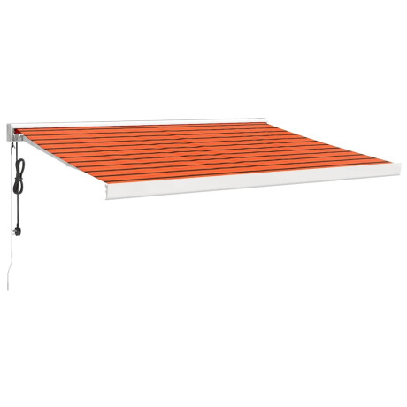 vidaXL Luifel uittrekbaar 3x2,5 m stof en aluminium oranje en bruin afbeelding2 - 1