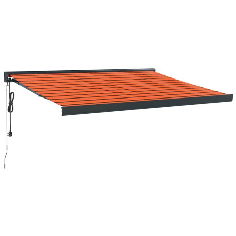 vidaXL Luifel uittrekbaar 3x2,5 m stof en aluminium oranje en bruin afbeelding2 - 1