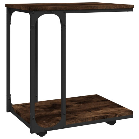 vidaXL Bijzettafel met wieltjes 50x35x55,5 cm hout gerookt eikenkleur afbeelding2 - 1
