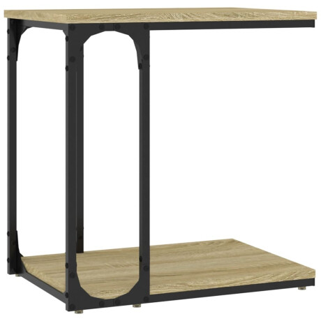vidaXL Bijzettafel 50x35x52 cm bewerkt hout sonoma eikenkleurig afbeelding2 - 1