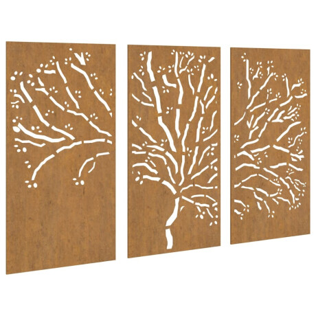 vidaXL 3-delige Tuindecoratieset boomontwerp 105x55 cm cortenstaal afbeelding2 - 1