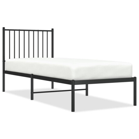 vidaXL Bedframe met hoofdbord metaal zwart 80x200 cm afbeelding2 - 1
