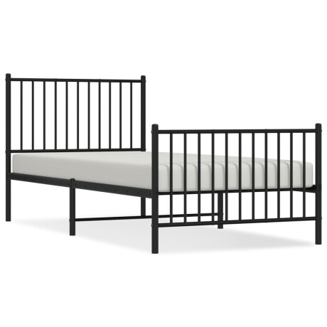 vidaXL Bedframe met hoofd- en voeteneinde metaal zwart 90x200 cm afbeelding2 - 1
