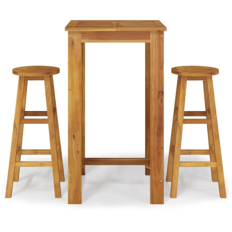 vidaXL 3-delige Tuinbarset massief acaciahout afbeelding2 - 1