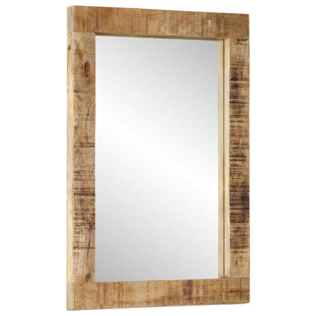 vidaXL Spiegel 70x50 cm massief mangohout en glas afbeelding2 - 1