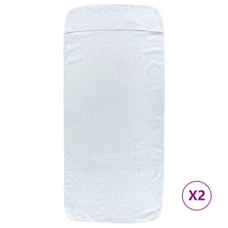 vidaXL Strandhanddoeken 2 st 400 g/m² 60x135 cm stof wit afbeelding2 - 1