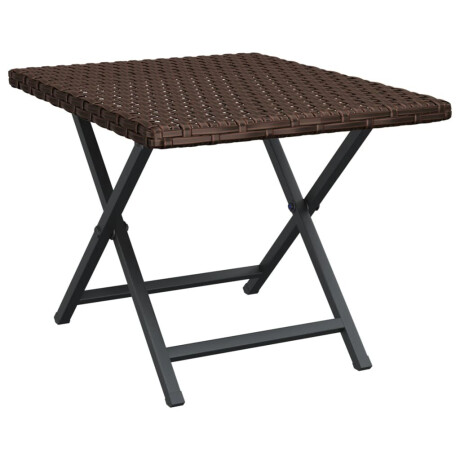 vidaXL Tafel inklapbaar 45x35x32 cm poly rattan bruin afbeelding2 - 1