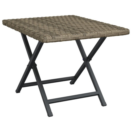 vidaXL Tafel inklapbaar 45x35x32 cm poly rattan grijs afbeelding2 - 1