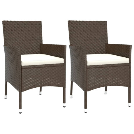 vidaXL Tuinstoelen met kussens 2 st bruin poly rattan (alleen VK/IE/FI/NO) afbeelding2 - 1