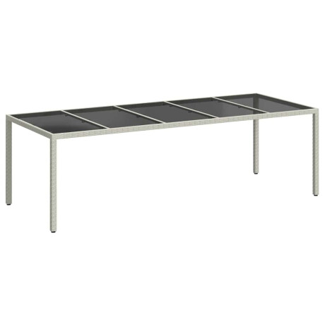 vidaXL Tuintafel 250x100x75 cm poly rattan en gehard glas wit afbeelding2 - 1