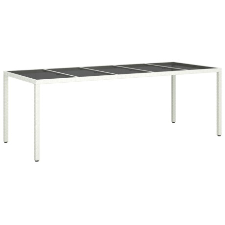 vidaXL Tuintafel 250x100x75 cm poly rattan en gehard glas wit afbeelding2 - 1