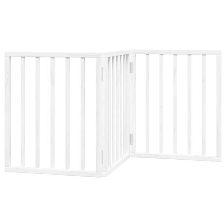 vidaXL Hondenhek inklapbaar 3 panelen 150 cm populierenhout wit afbeelding2 - 1