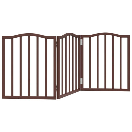 vidaXL Hondenhek inklapbaar 3 panelen 150 cm populierenhout bruin eik afbeelding2 - 1