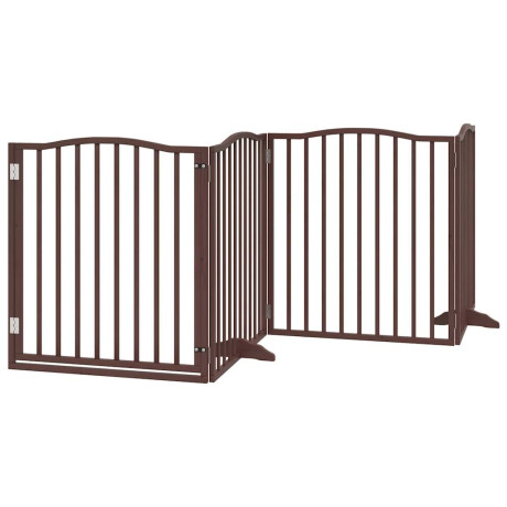 vidaXL Hondenhek inklapbaar 4 panelen 320cm populierenhout bruin eiken afbeelding2 - 1