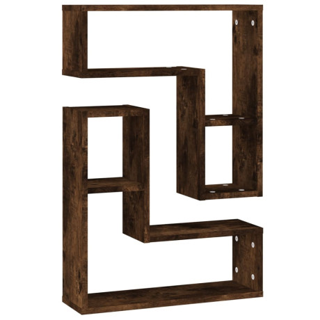 vidaXL Wandschappen 2 st 50x15x50 cm bewerkt hout gerookt eikenkleurig afbeelding2 - 1