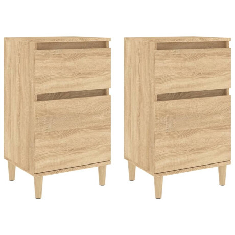 vidaXL Nachtkastjes 2 st 40x35x70 cm bewerkt hout sonoma eikenkleurig afbeelding2 - 1