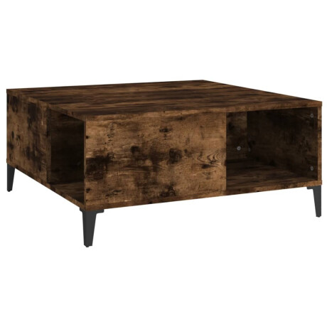 vidaXL Salontafel 80x80x36,5 cm bewerkt hout gerookt eikenkleurig afbeelding2 - 1