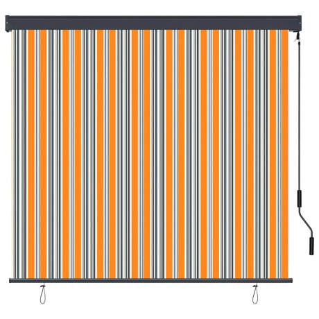 vidaXL Buiten Rolgordijn Gestreept Geel en blauw 180 x 250 cm Stof afbeelding2 - 1