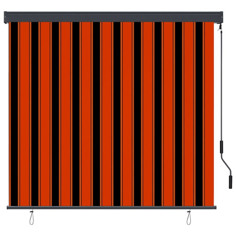 vidaXL Buiten Rolgordijn Gestreept Oranje en wit 180 x 250 cm Stof afbeelding2 - 1