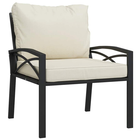 vidaXL Tuinstoel met zandkleurige kussens 68x76x79 cm staal afbeelding2 - 1