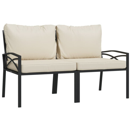 vidaXL Tuinstoelen met zandkleurige kussens 2 st 62x75x79 cm staal afbeelding2 - 1