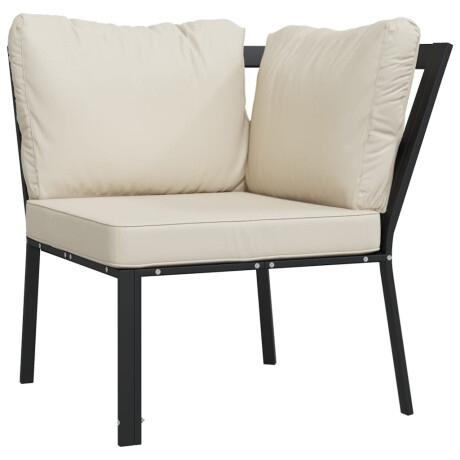 vidaXL Tuinstoel met zandkleurige kussens 76x76x79 cm staal afbeelding2 - 1