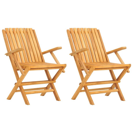 vidaXL Tuinstoelen inklapbaar 2 st 61x67x90 cm massief teakhout afbeelding2 - 1