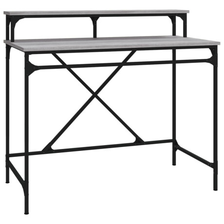vidaXL Bureau 100x50x90 cm bewerkt hout en ijzer grijs sonoma eiken afbeelding2 - 1