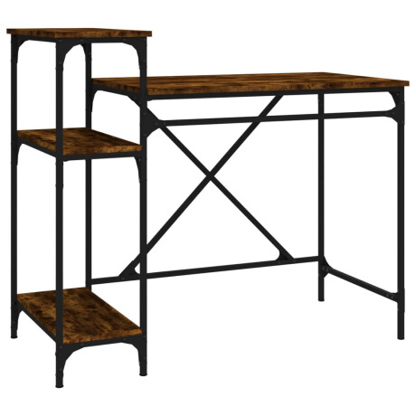 vidaXL Bureau 105x50x90 cm bewerkt hout en ijzer gerookt eikenkleur afbeelding2 - 1