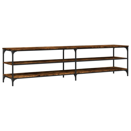 vidaXL Tv-meubel 200x30x50 cm bewerkt hout metaal gerookt eikenkleurig afbeelding2 - 1