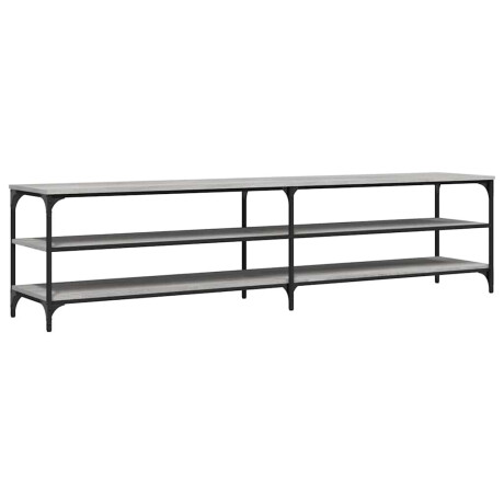vidaXL Tv-meubel 200x30x50 cm bewerkt hout metaal grijs sonoma eiken afbeelding2 - 1