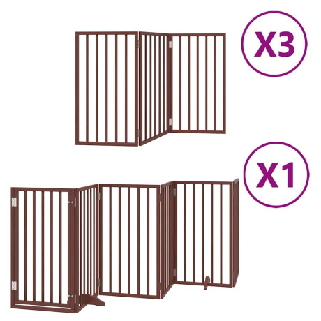 vidaXL Hondenhek inklapbaar 15 panelen 750 cm populierenhout bruin afbeelding2 - 1