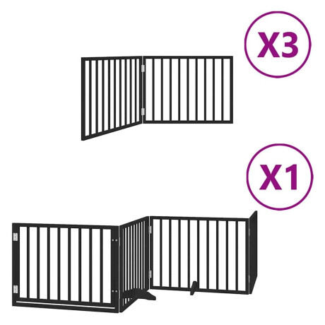 vidaXL Hondenhek inklapbaar 10 panelen 800 cm populierenhout zwart afbeelding2 - 1