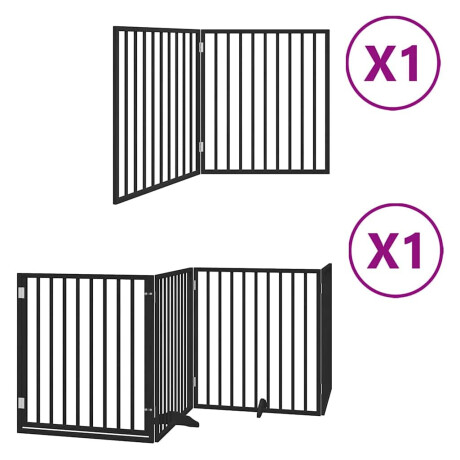 vidaXL Hondenhek inklapbaar 6 panelen 480 cm populierenhout zwart afbeelding2 - 1