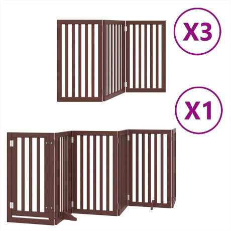 vidaXL Hondenhek inklapbaar 15 panelen 750 cm populierenhout bruin afbeelding2 - 1