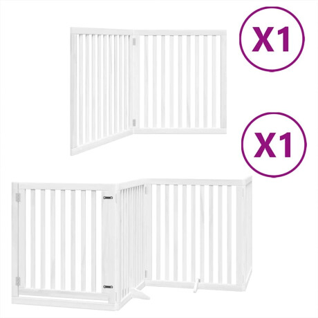vidaXL Hondenhek inklapbaar met deur 6 panelen 480 cm populierhout wit afbeelding2 - 1