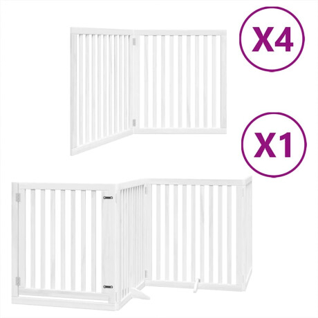 vidaXL Hondenhek inklapbaar met deur 12 panelen 960cm populierhout wit afbeelding2 - 1