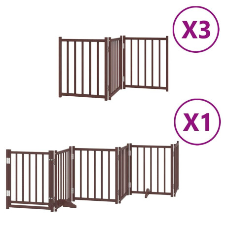 vidaXL Hondenhek inklapbaar 15 panelen 750 cm populierenhout bruin afbeelding2 - 1