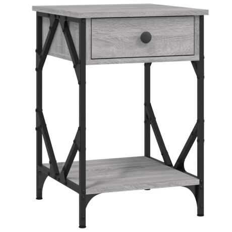 vidaXL Nachtkastje 40x42x60 cm bewerkt hout grijs sonoma eikenkleurig afbeelding2 - 1