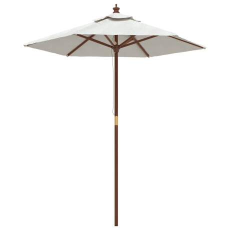 vidaXL Parasol met houten paal 196x231 cm zandkleurig afbeelding2 - 1